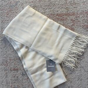 Cream Fringe Scarf - Women's Accessory